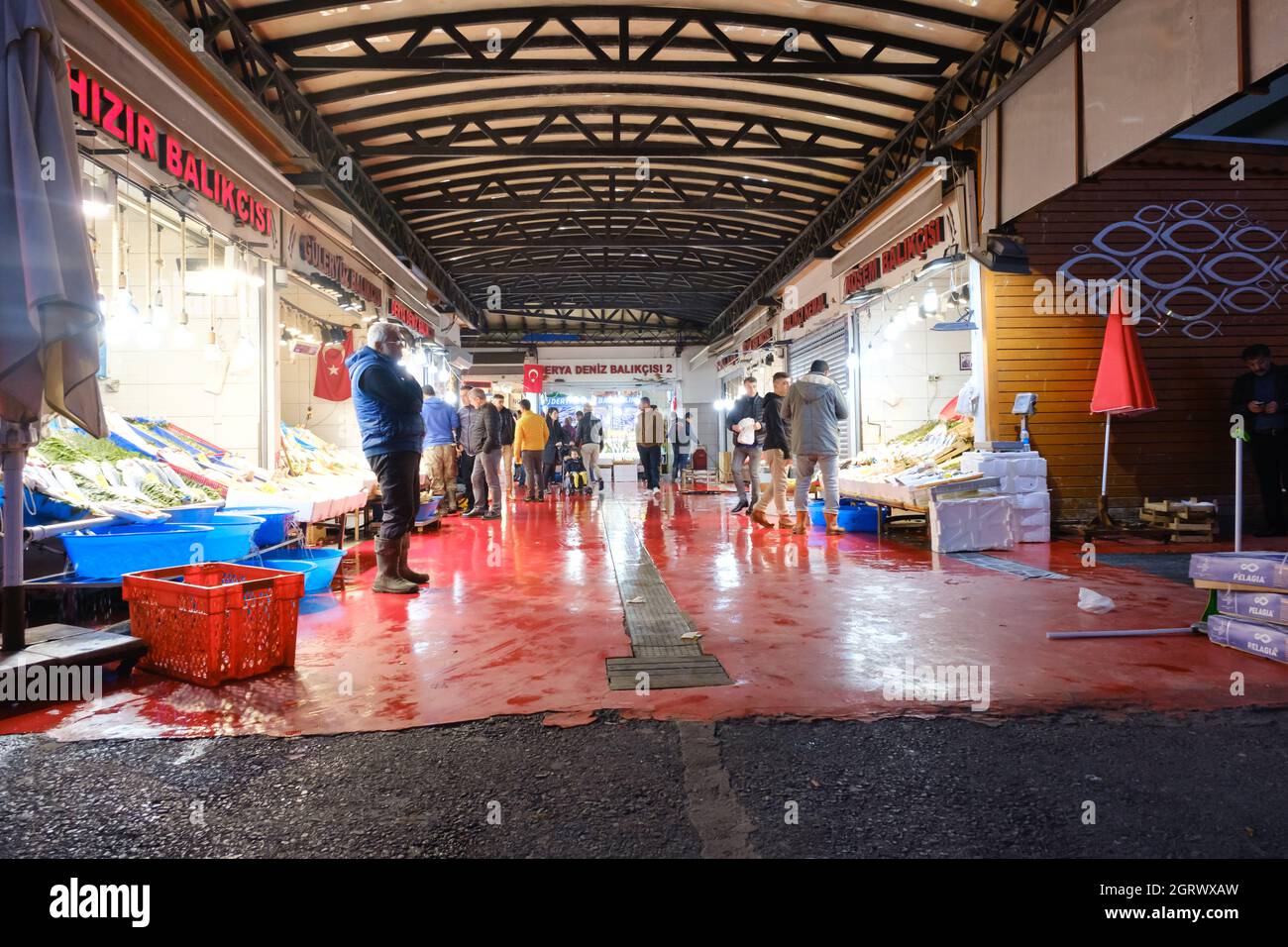Interior view photo of Karakoy Fish Market located in Karakoy district