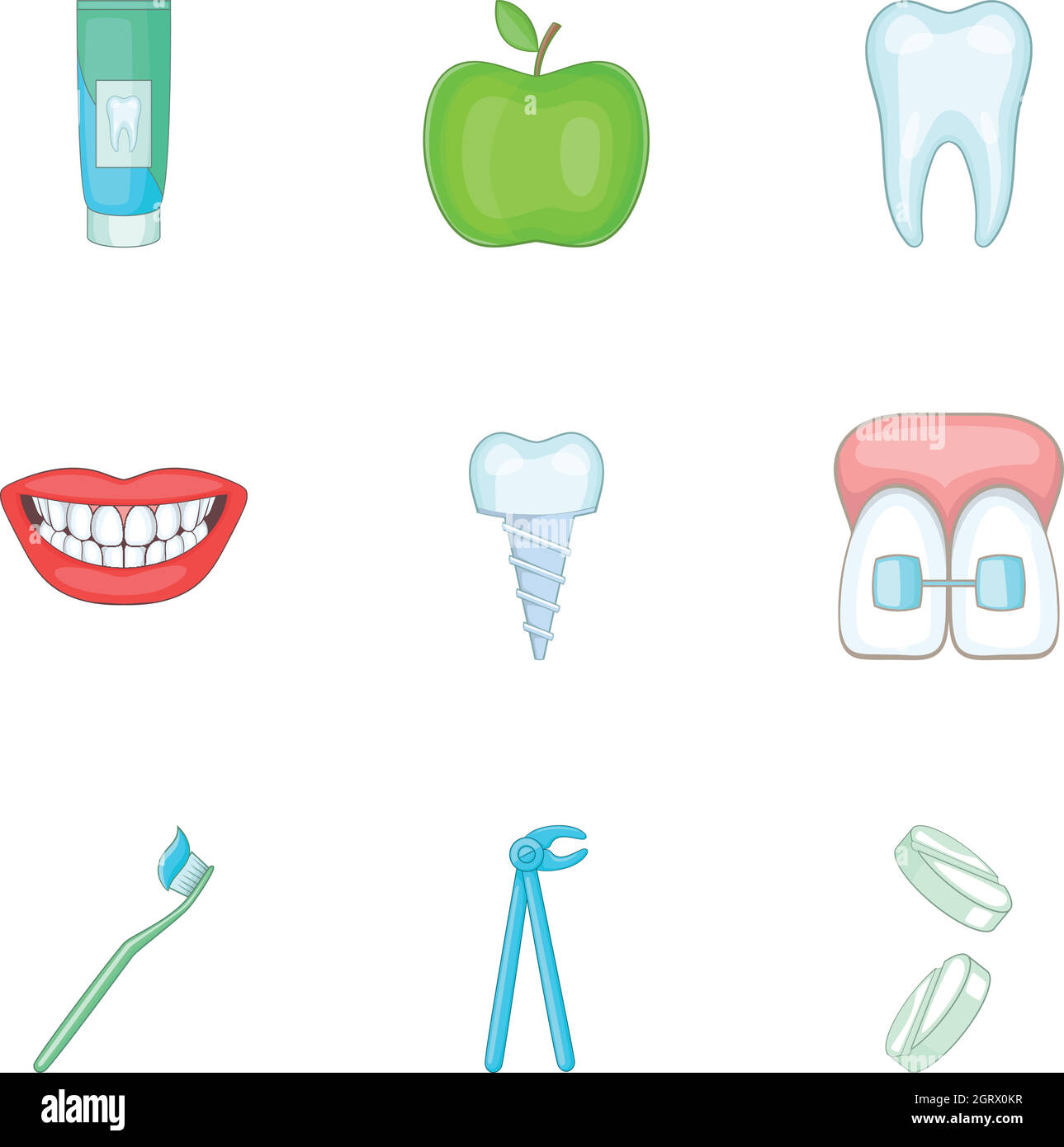 Stomatology icons set, cartoon style Stock Vector Image & Art - Alamy