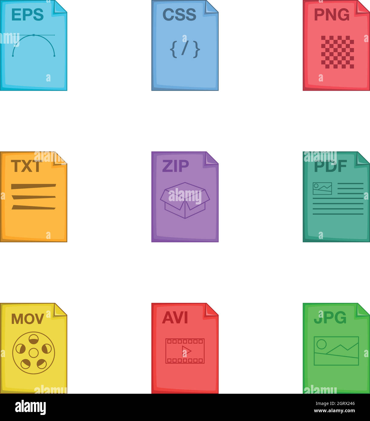 File extension icons set, cartoon style Stock Vector Image & Art Alamy