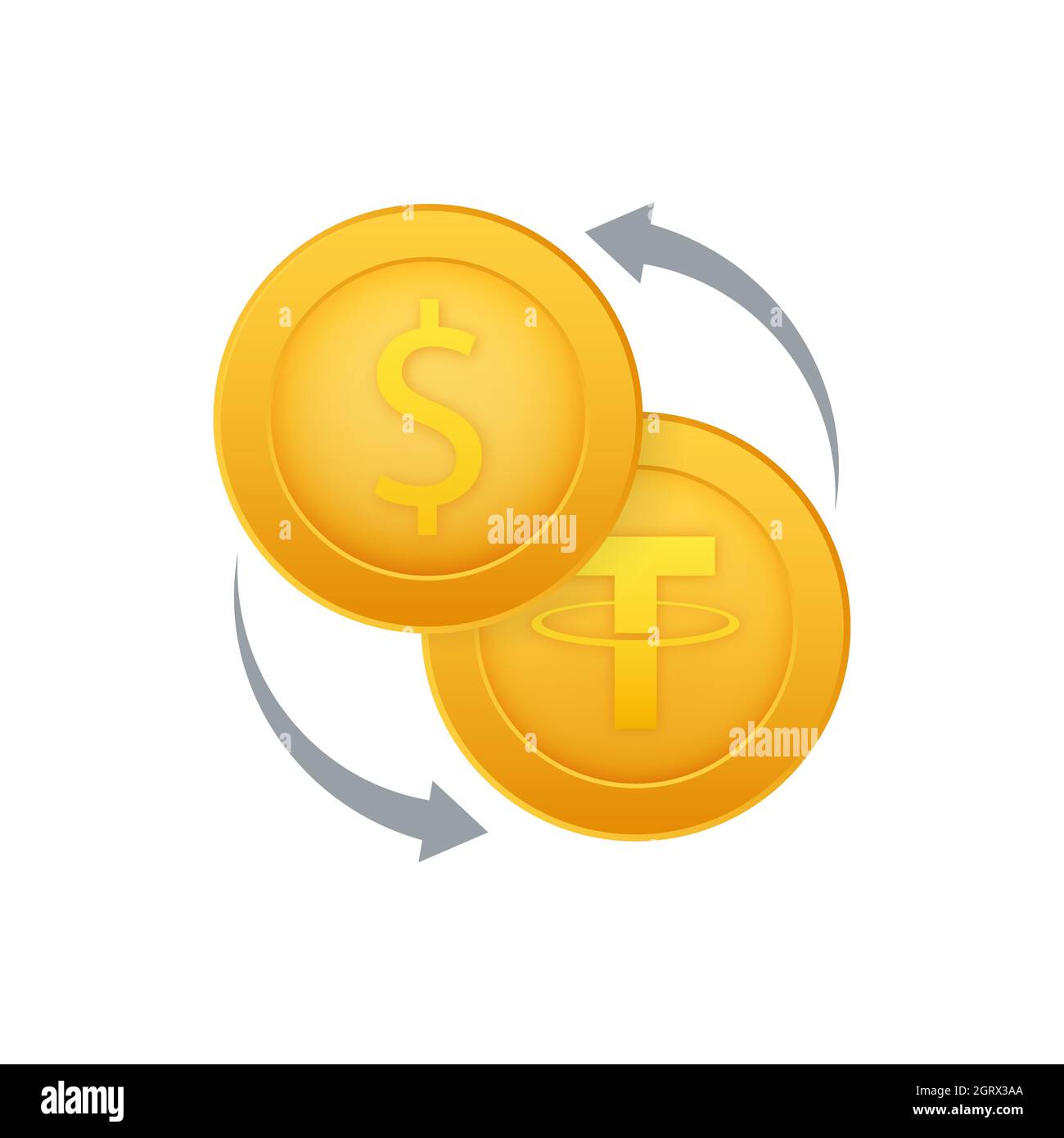 Money exchange icon. Banking and crypto currency sign. Tether and