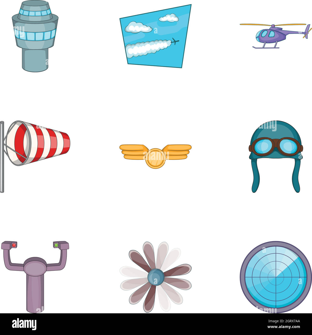 Airport icons set, cartoon style Stock Vector Image & Art - Alamy