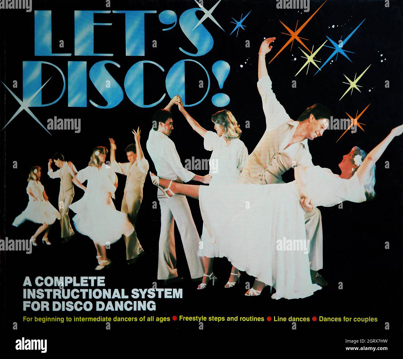 Lets Disco! - Instruction Book for  album 1978 - Vintage Vinyl 33 rpm record Stock Photo