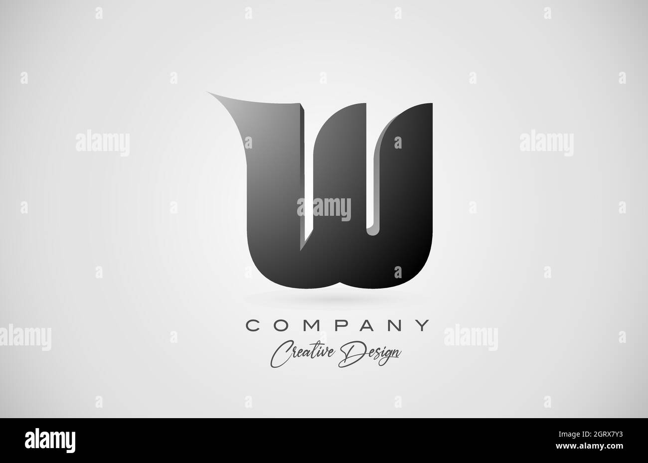 alphabet letter W icon logo in black gradient. Creative design for ...