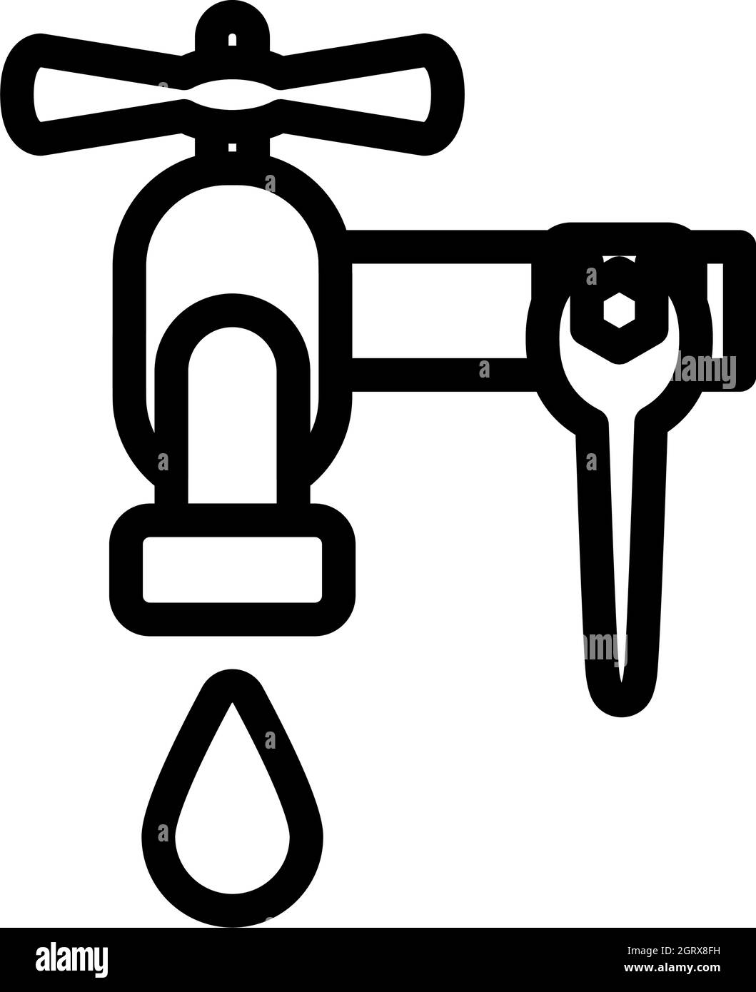 Icon Of Wrench And Faucet Stock Vector