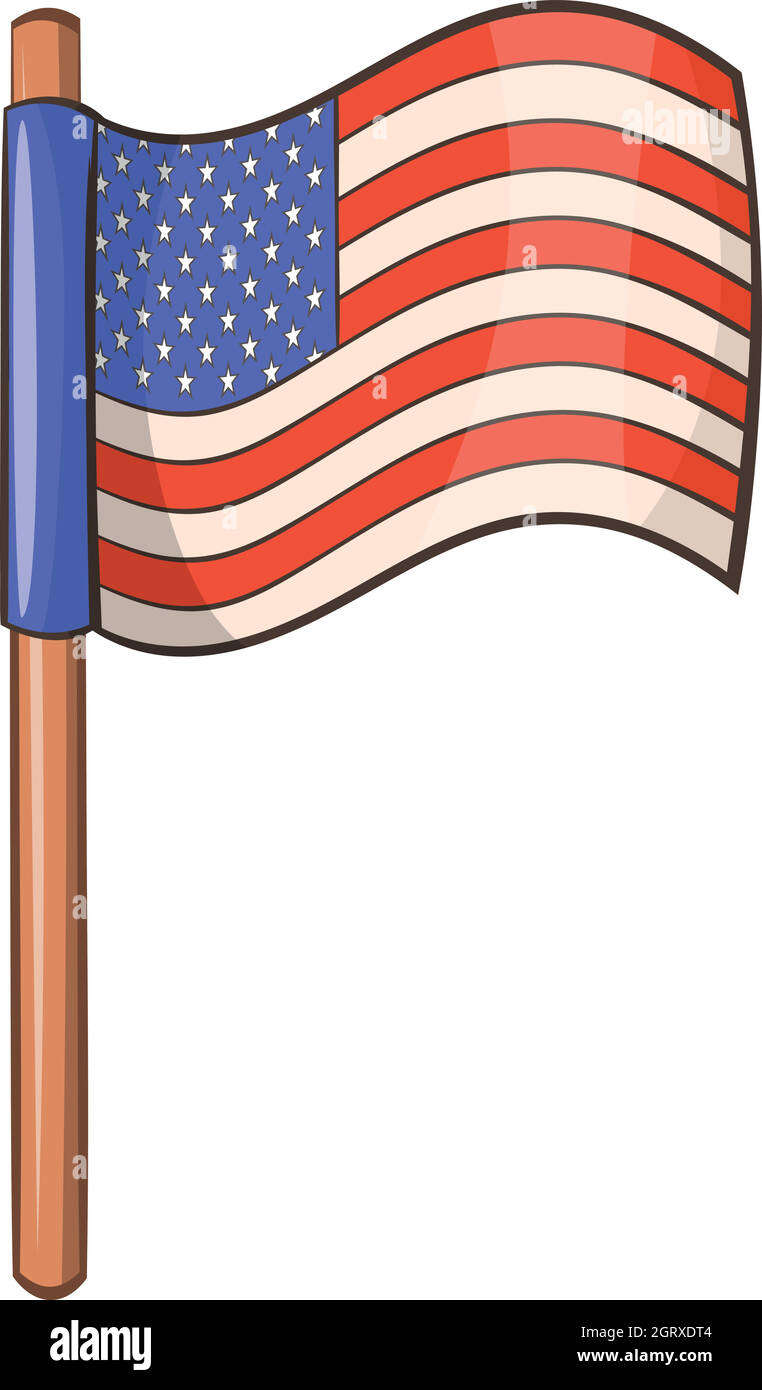 American flag icon, cartoon style Stock Vector Image & Art - Alamy
