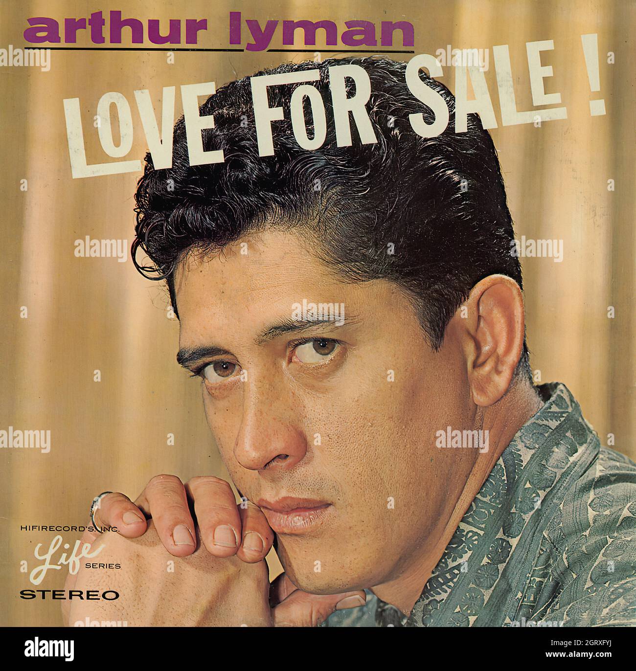Arthur Lyman - Love For Sale! - Vintage Musical Vinyl Album Stock Photo