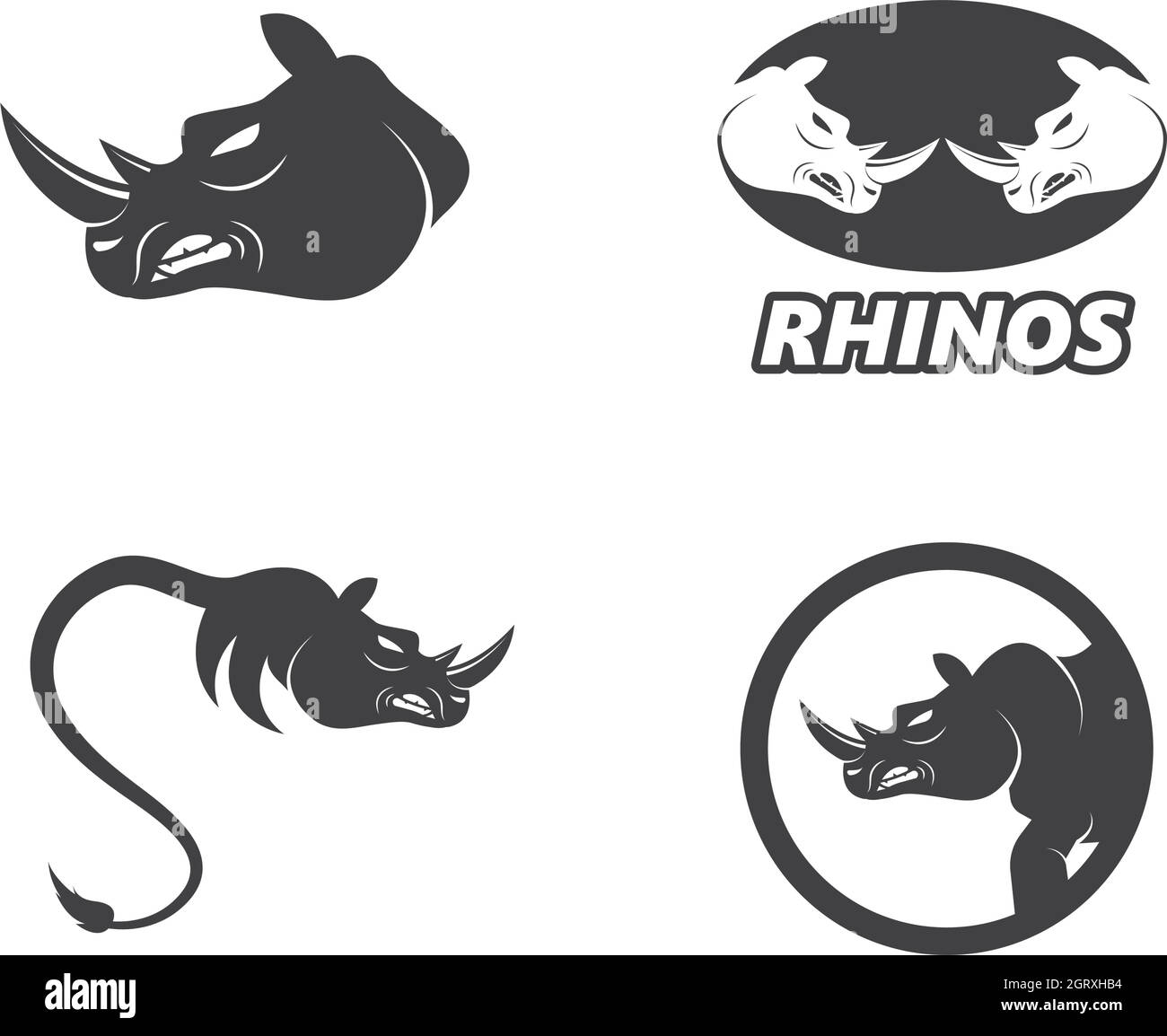 rhino icon logo vector illustration design Stock Vector