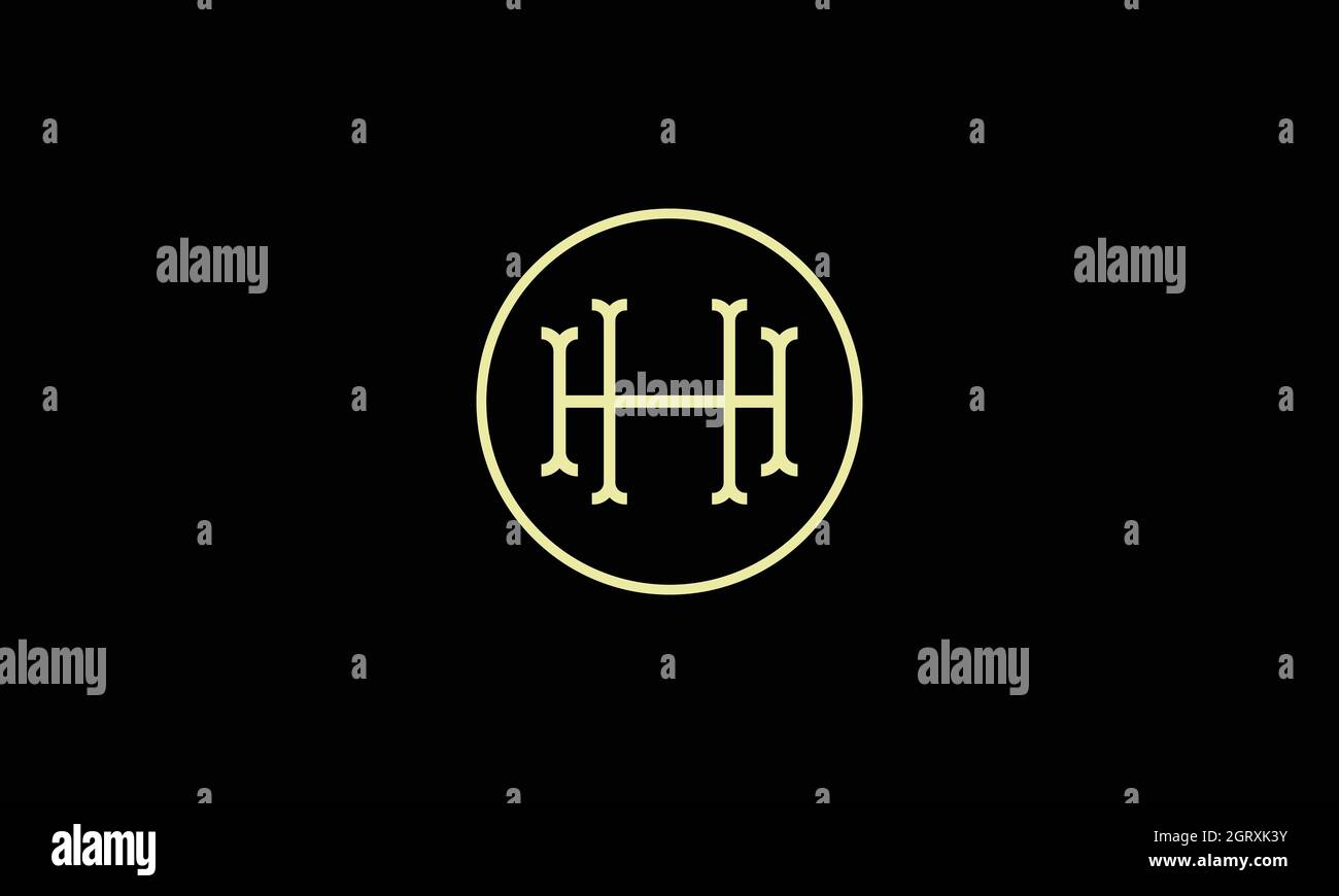 letters hh logo design with negative space effect for illustration use Stock Vector