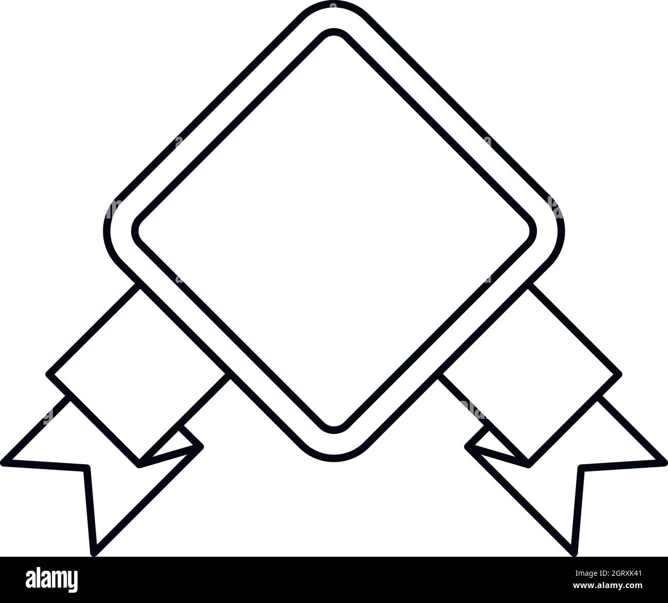 Rhombic banner icon, outline style Stock Vector Image & Art - Alamy