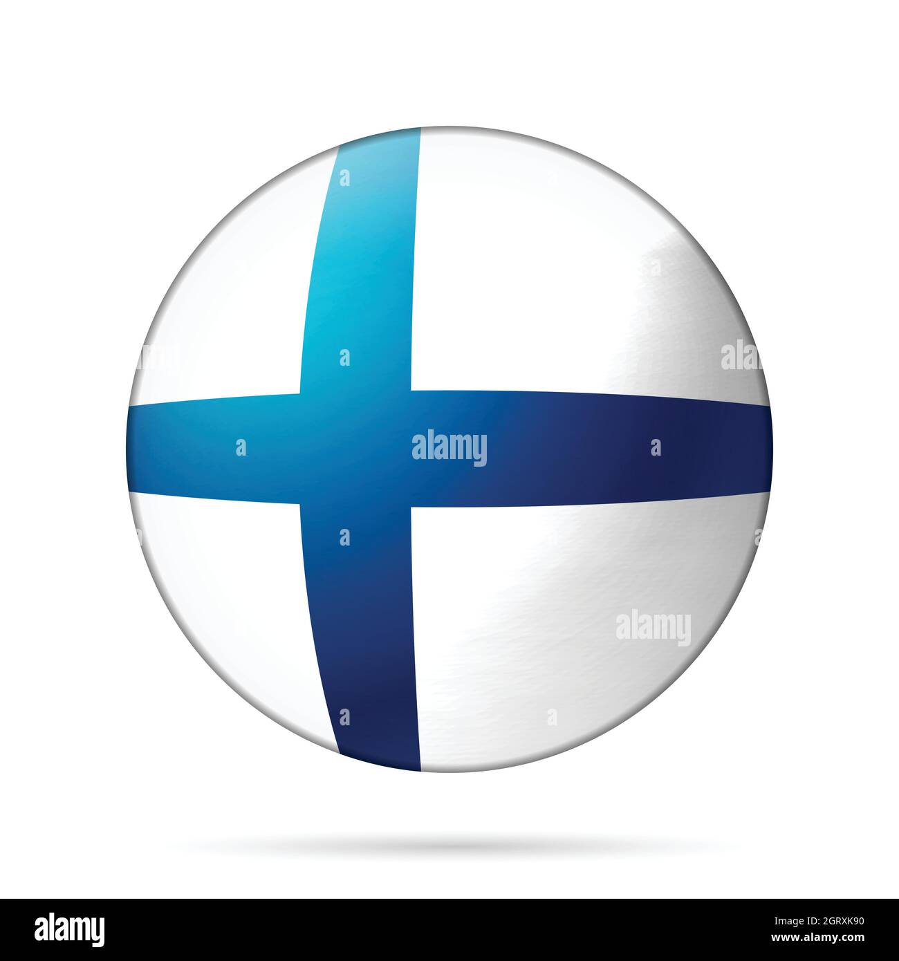 Glass light ball with flag of Finland. Round sphere, template icon