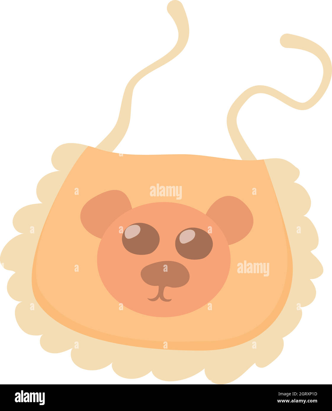 Orange baby bib icon, cartoon style Stock Vector