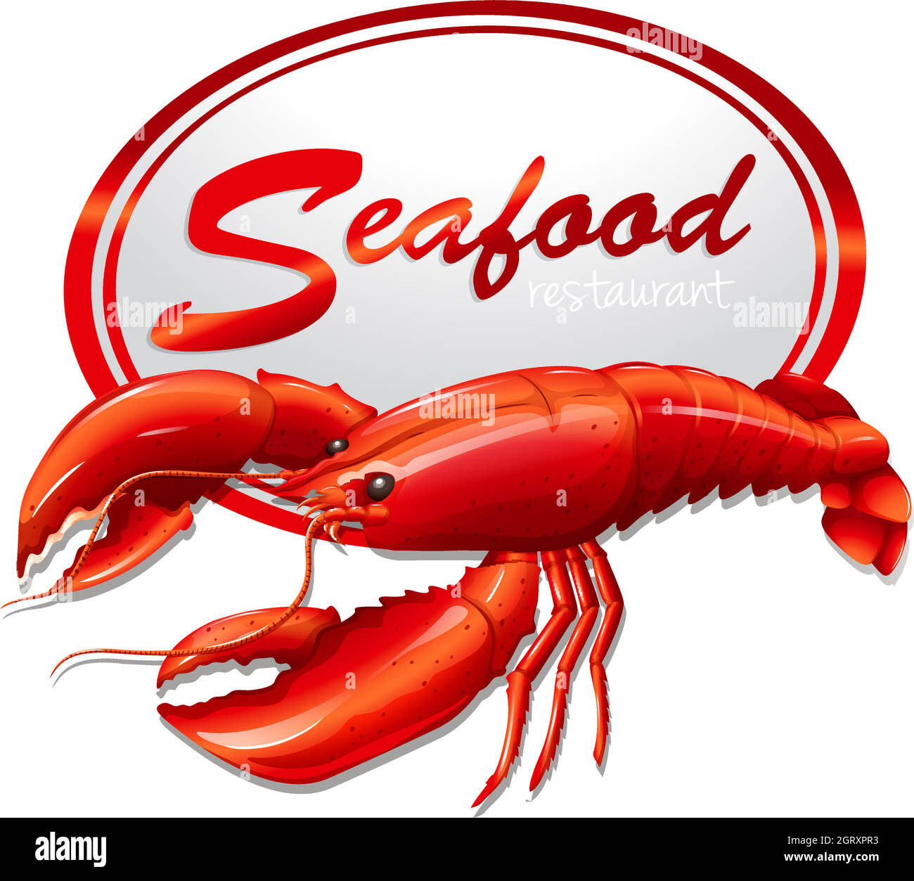 Fresh seafood with lobster Stock Vector