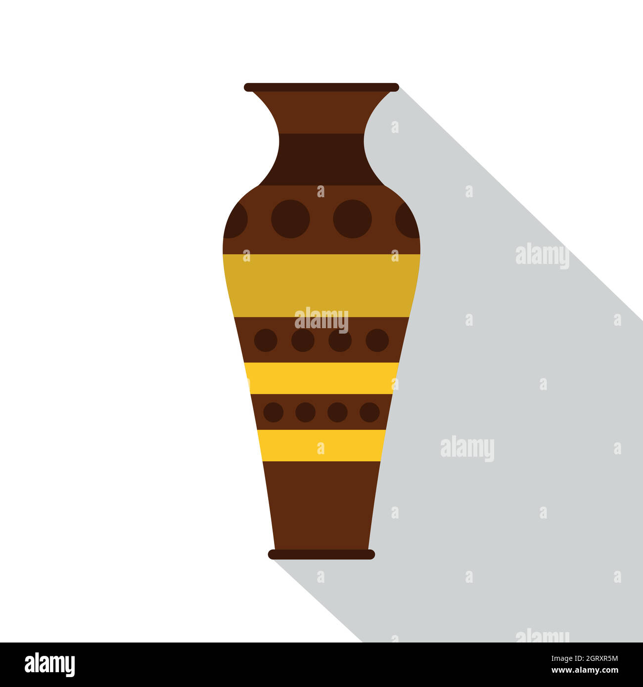 Egyptian pottery vessel icon, flat style Stock Vector