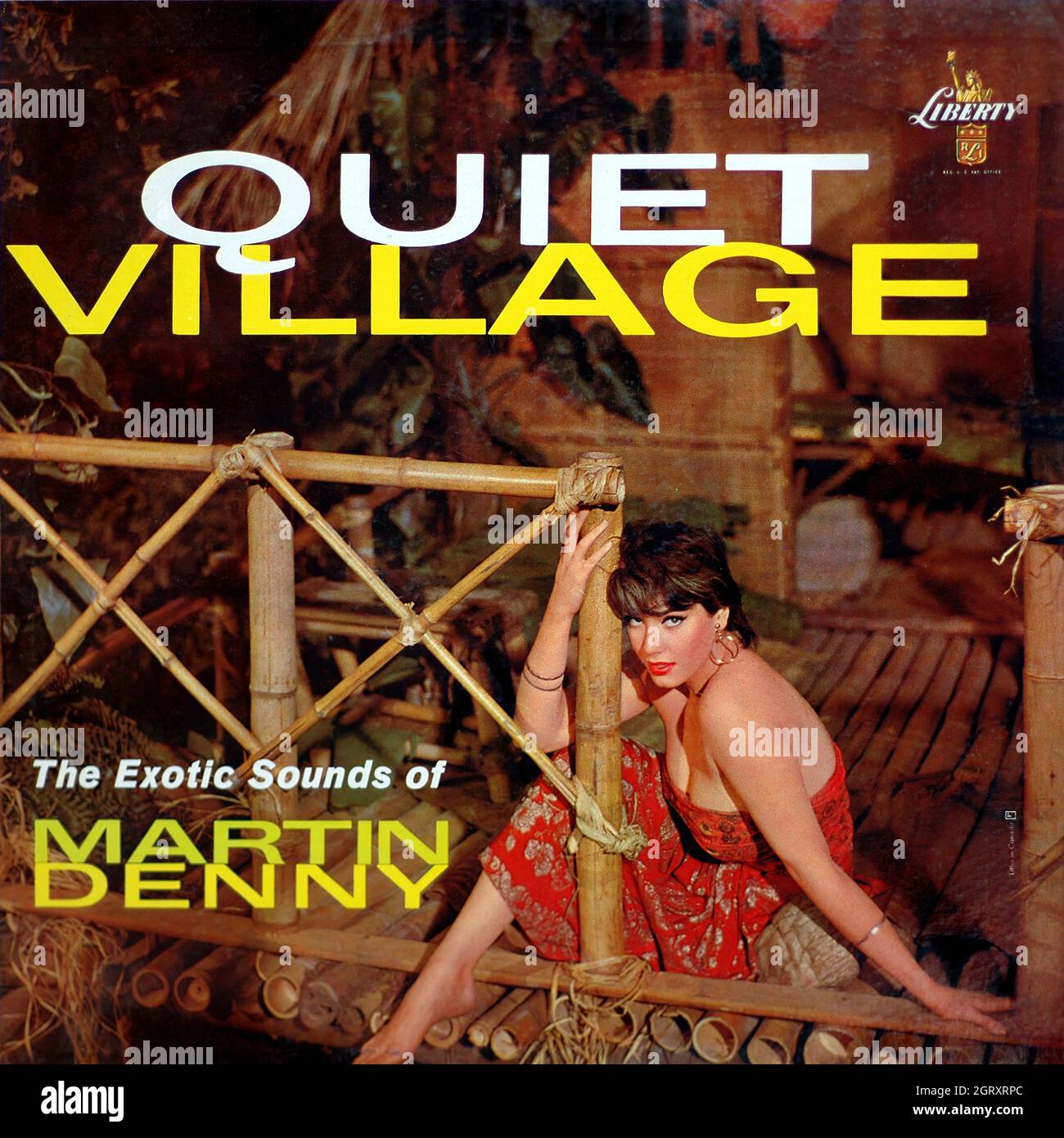 Martin Denny -  Quiet Village  1959  - Vintage Vinyl 33 rpm record Stock Photo