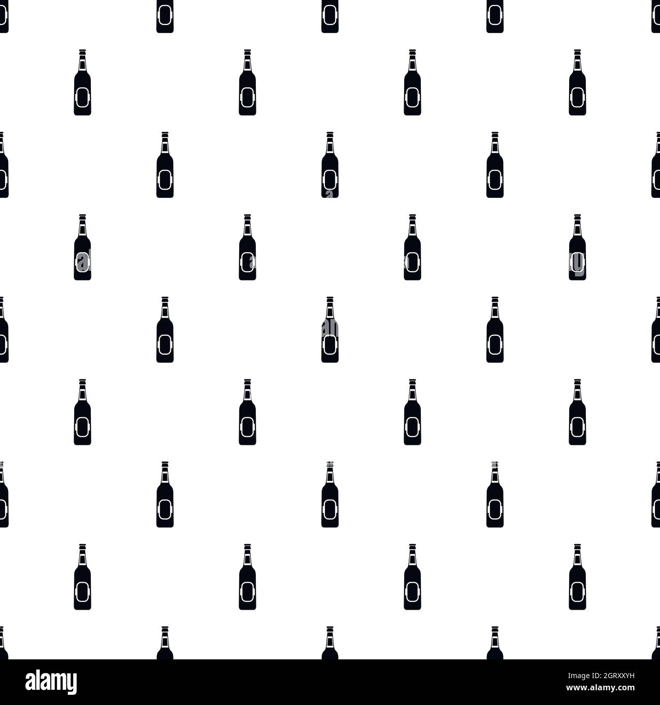Beer bottle pattern, simple style Stock Vector
