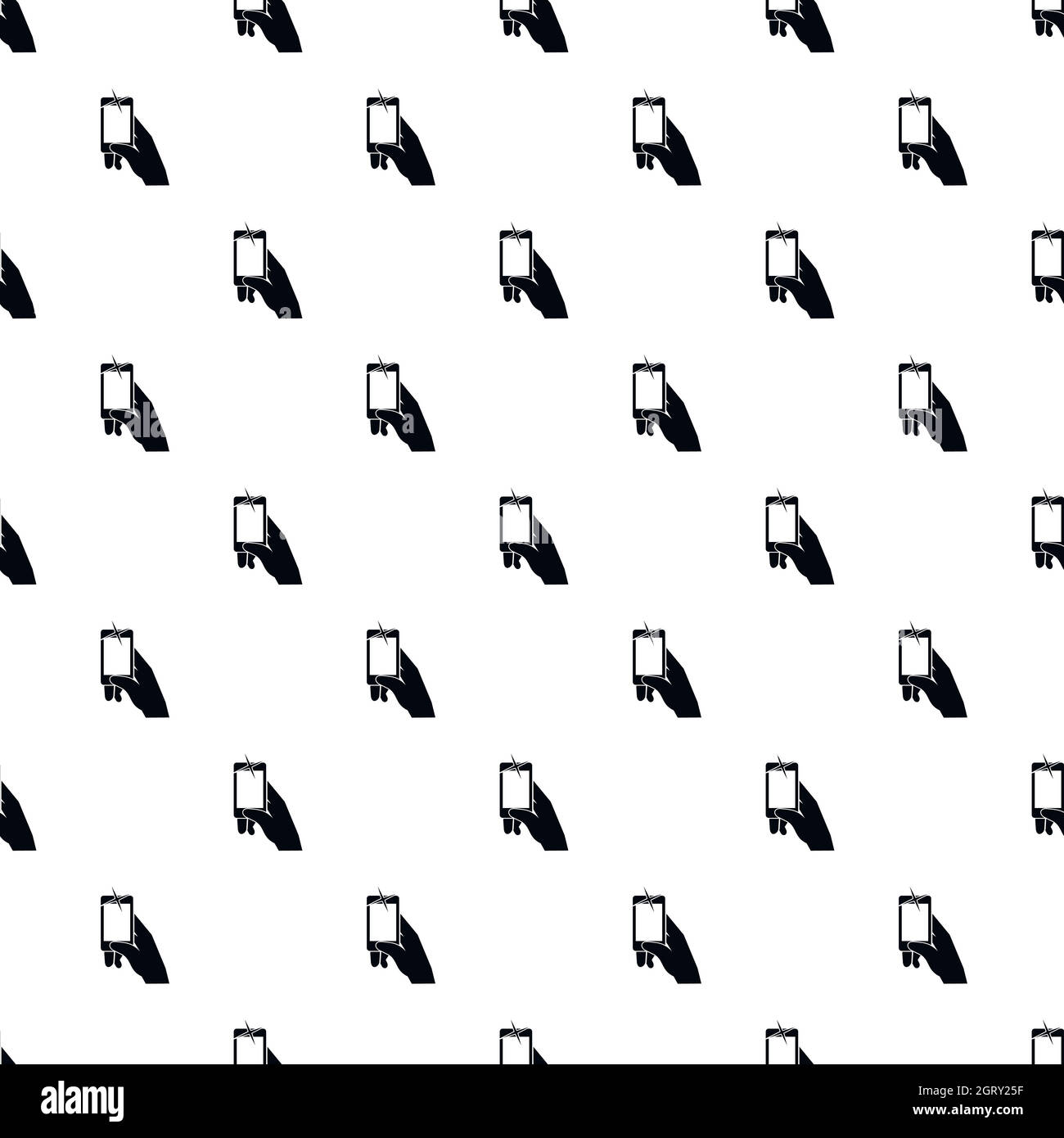 Hand with smartphone pattern, simple style Stock Vector