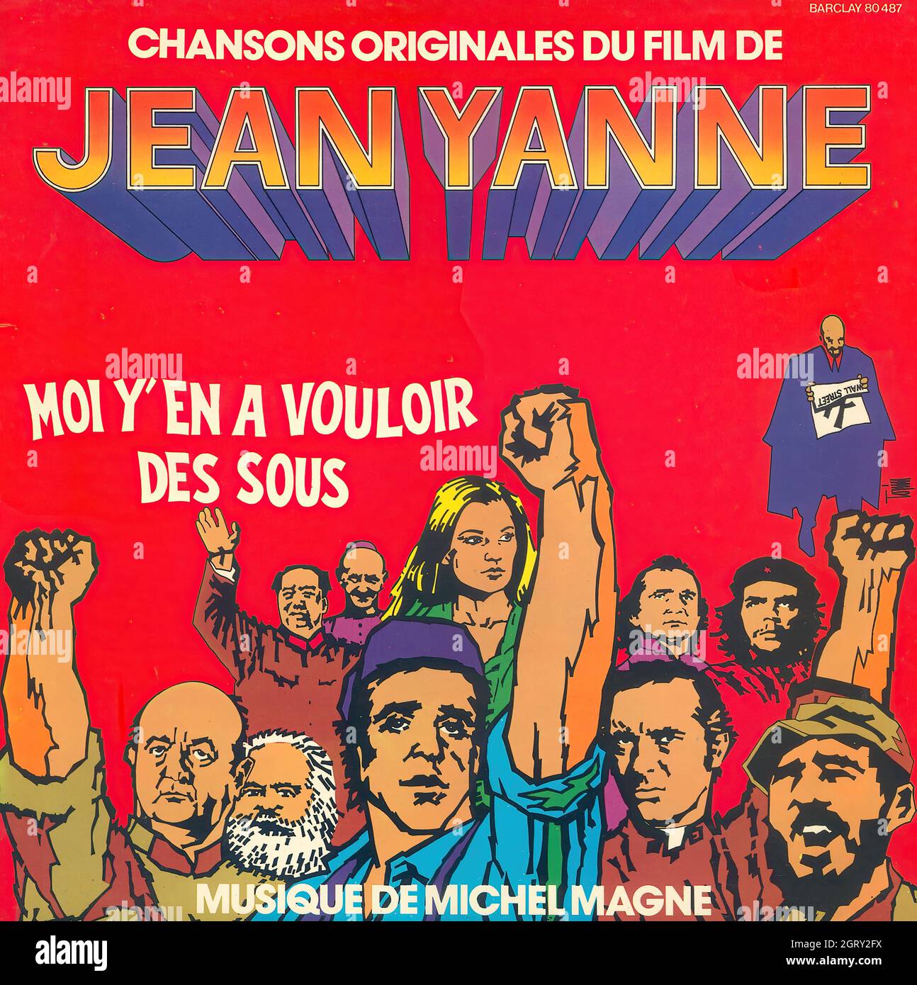 Michel Magne-Jean Yanne - Moi y'en a vouloir des sous o.s.t. - Vintage Vinyl Record Cover Stock Photo