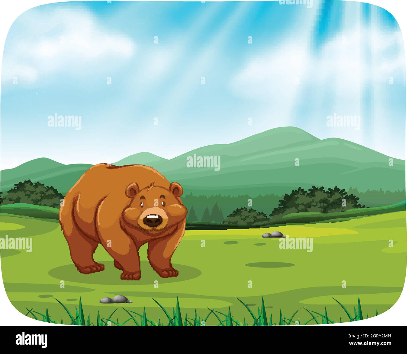 cute bear in nature Stock Vector Image & Art - Alamy