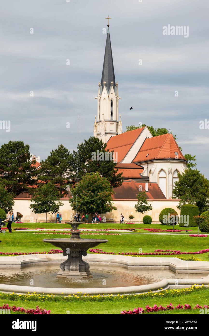 31 May 2019 Vienna, Austria - Pfarre Maria Hietzing, a church parish opposite Schonbrunn gardens Stock Photo