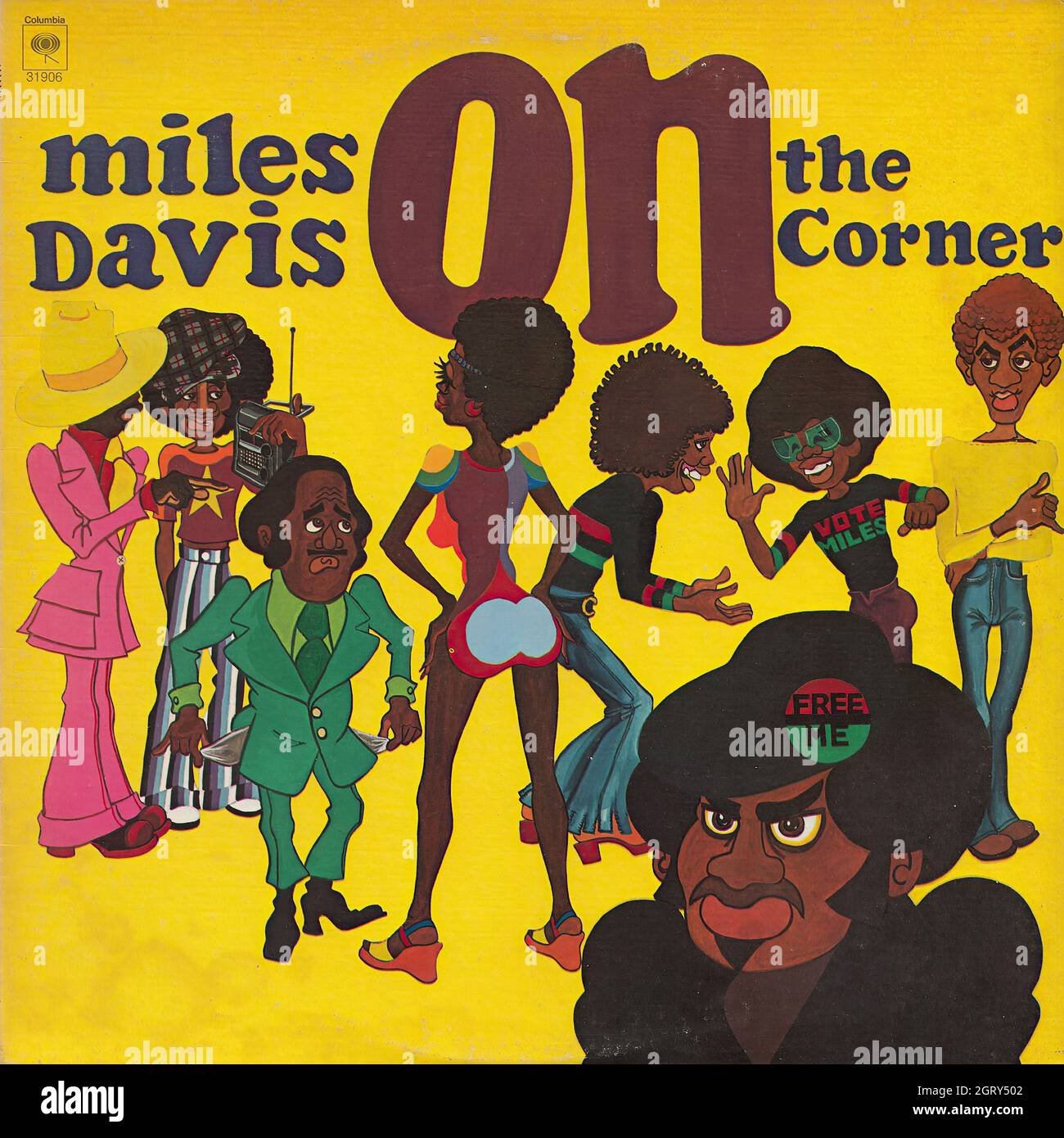 Miles Davis - On the corner - Vintage Vinyl Record Cover Stock Photo