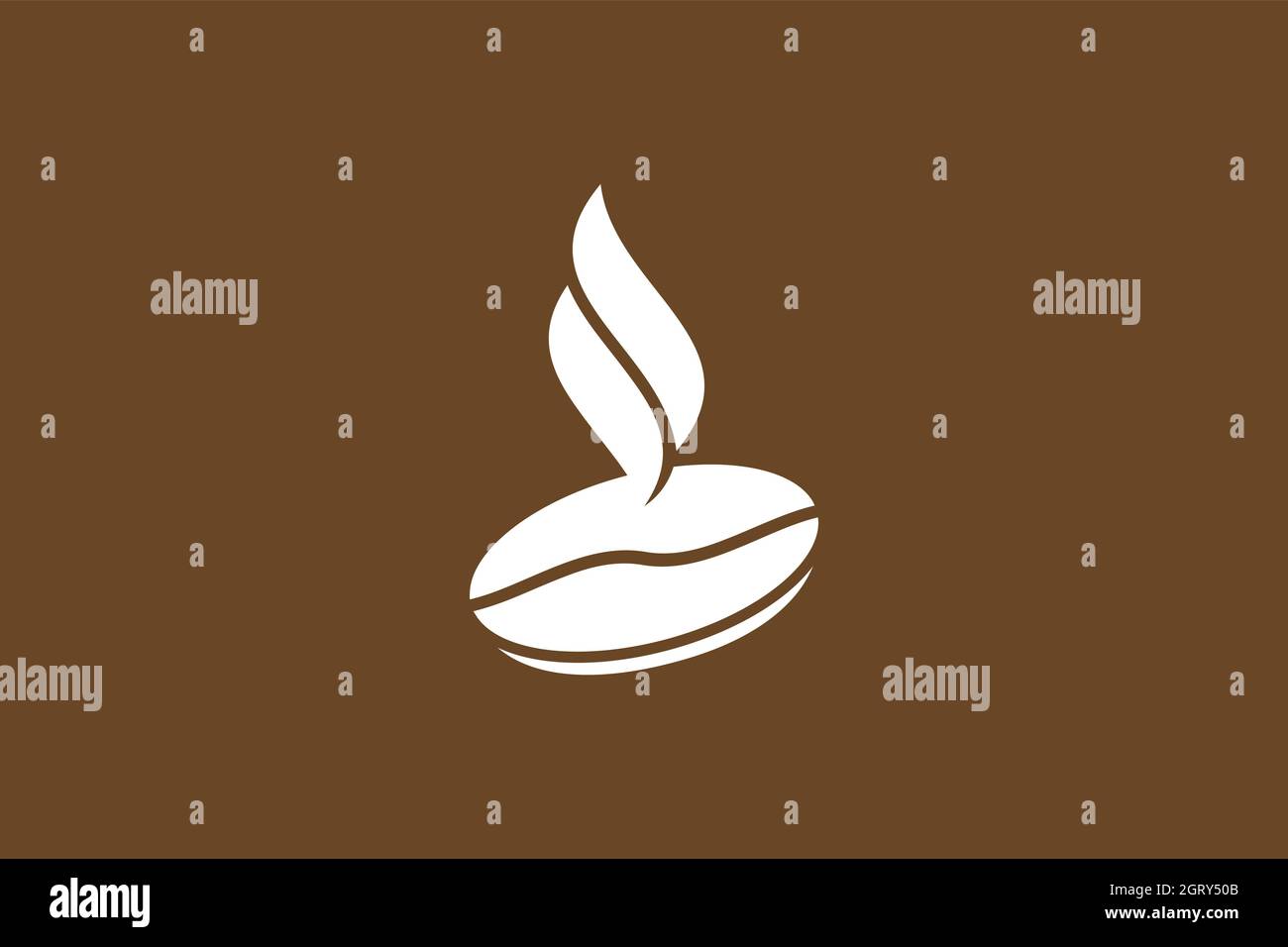 Combination of coffee beans and aroma, coffee shop or cafe logo. Creative and modern logo flat design. Vector icons. Stock Vector