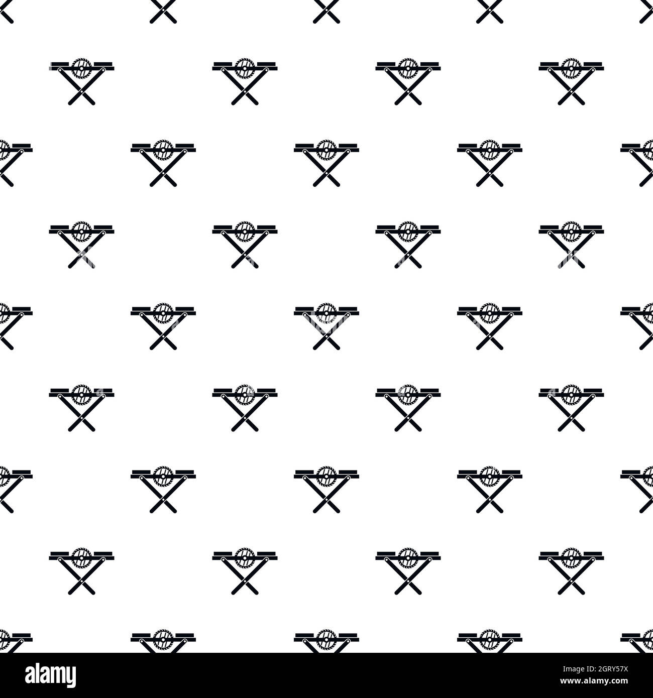 Power saw bench pattern, simple style Stock Vector