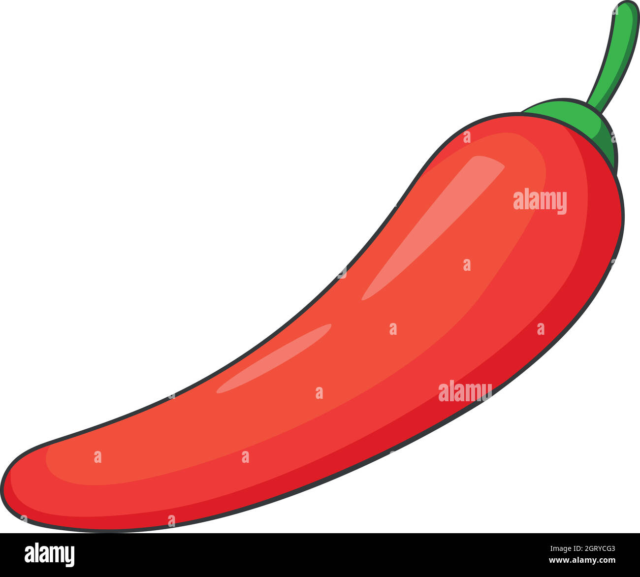 Chilli pepper icon, cartoon style Stock Vector Image & Art Alamy