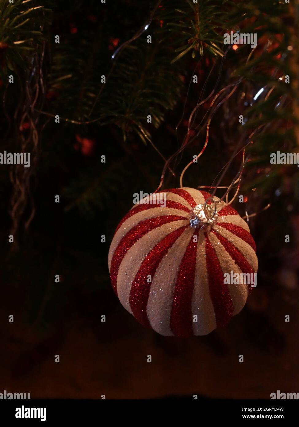 Close-up Of Christmas With Bauble Stock Photo