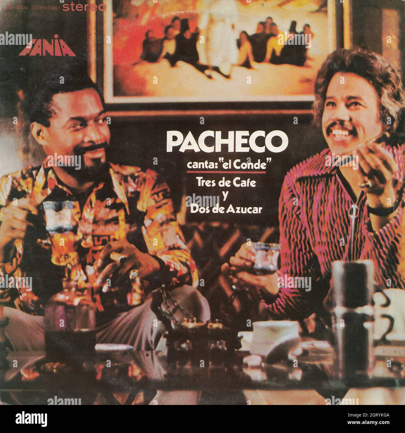 Pachaco (Canta, ''El Conde'') - Tres de cafe y dos de azucar - Vintage Vinyl Record Cover Stock Photo
