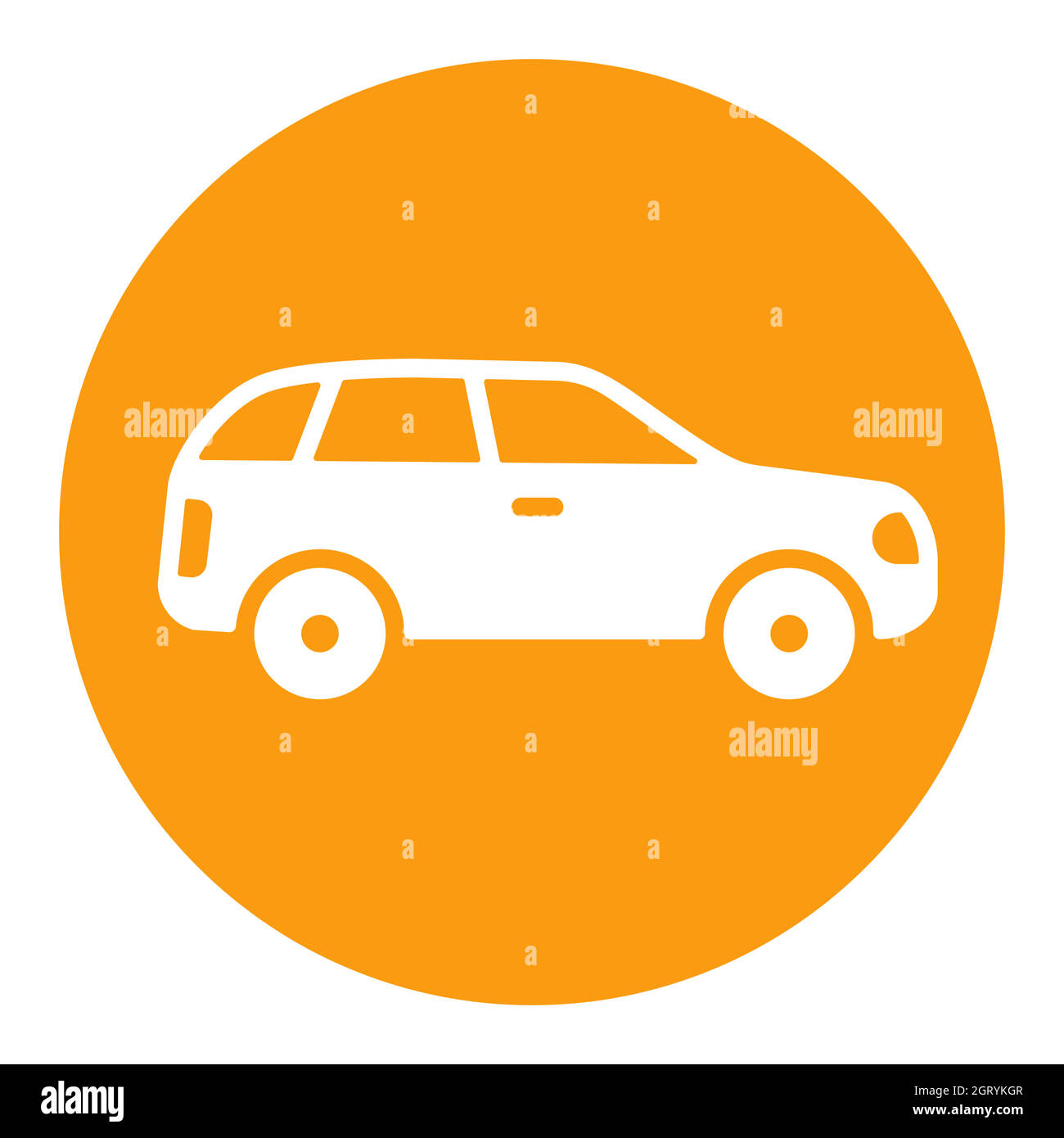 Station wagon flat vector white glyph icon isolated Stock Vector