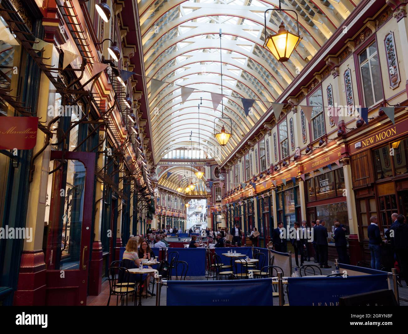 London, Greater London, England, September 21 2021: Leadenhall Market a covered market in the City of London dating from the 14th Century Stock Photo