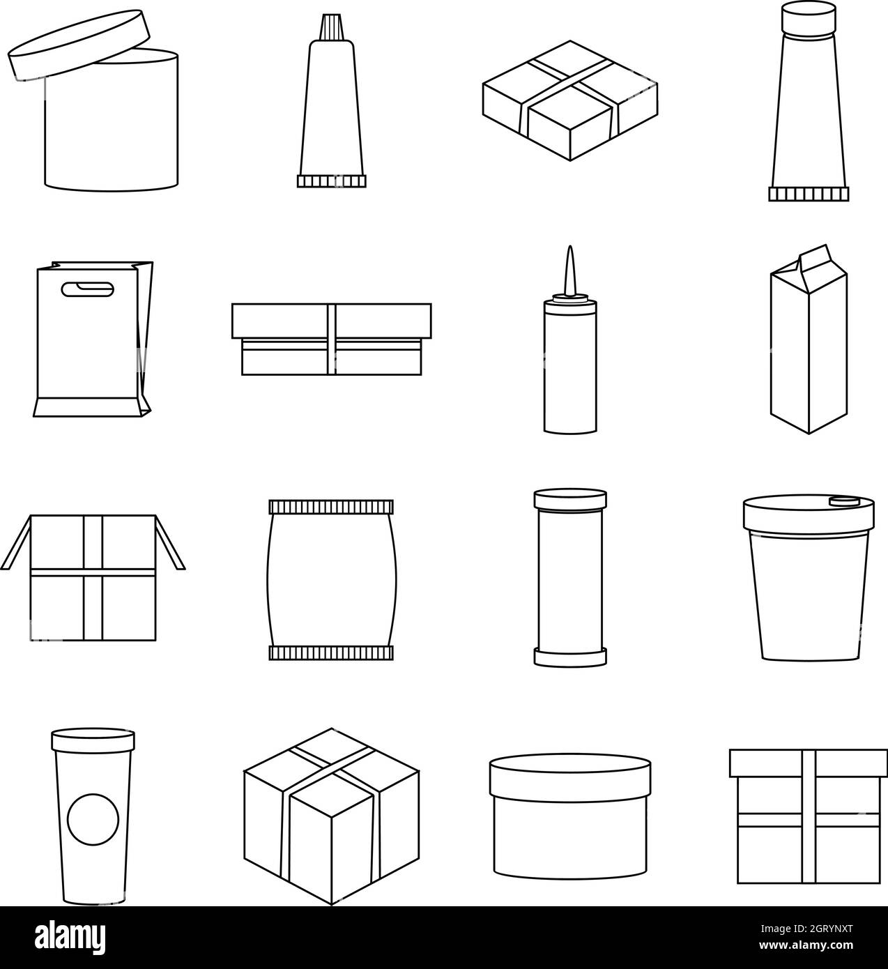Packaging icons set, outline style Stock Vector Image & Art - Alamy