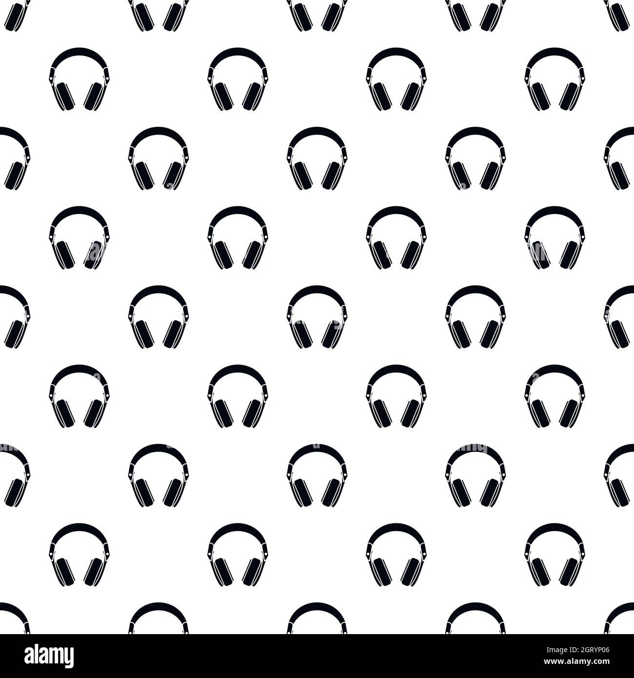 Headphones pattern, simple style Stock Vector