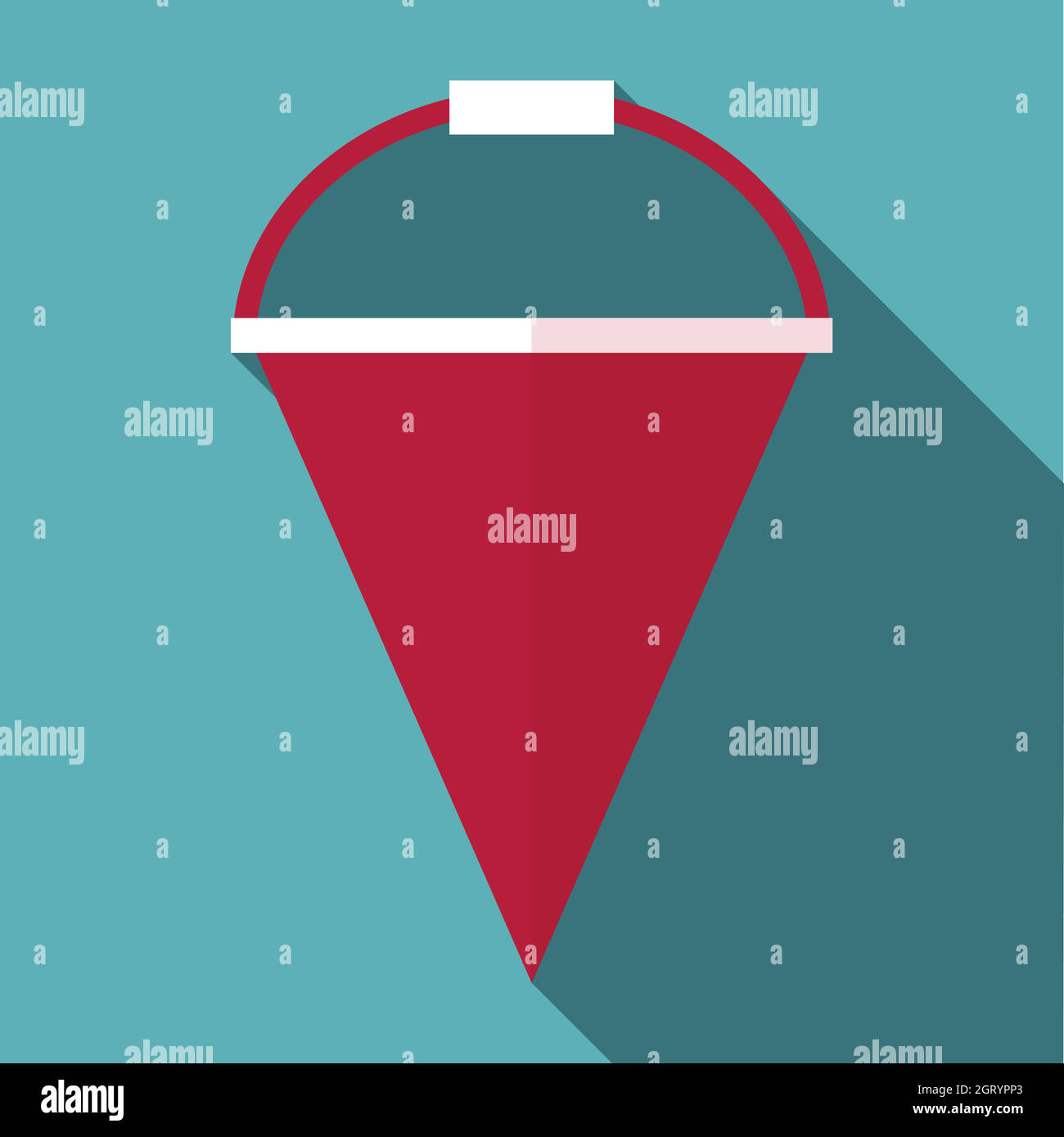 Fire bucket icon, flat style Stock Vector