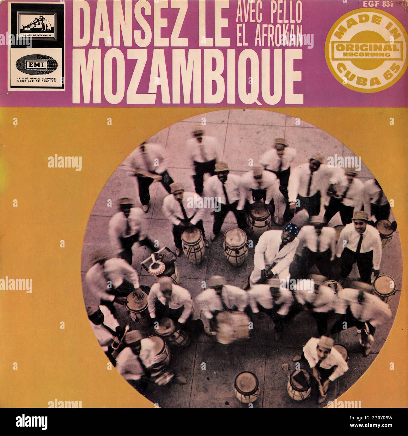 Pello El Afrokan - Dansez le Mozambique EP - Vintage Vinyl Record Cover Stock Photo