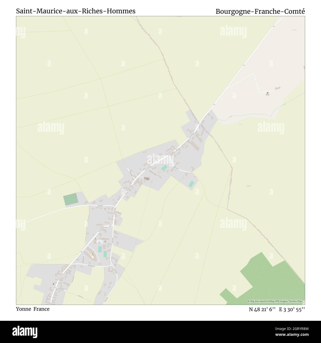 Saint Maurice France Map Saint-Maurice-Aux-Riches-Hommes, Yonne, France, Bourgogne-Franche-Comté, N  48 21' 6'', E 3 30' 55'', Map, Timeless Map Published In 2021. Travelers,  Explorers And Adventurers Like Florence Nightingale, David Livingstone,  Ernest Shackleton, Lewis And Clark