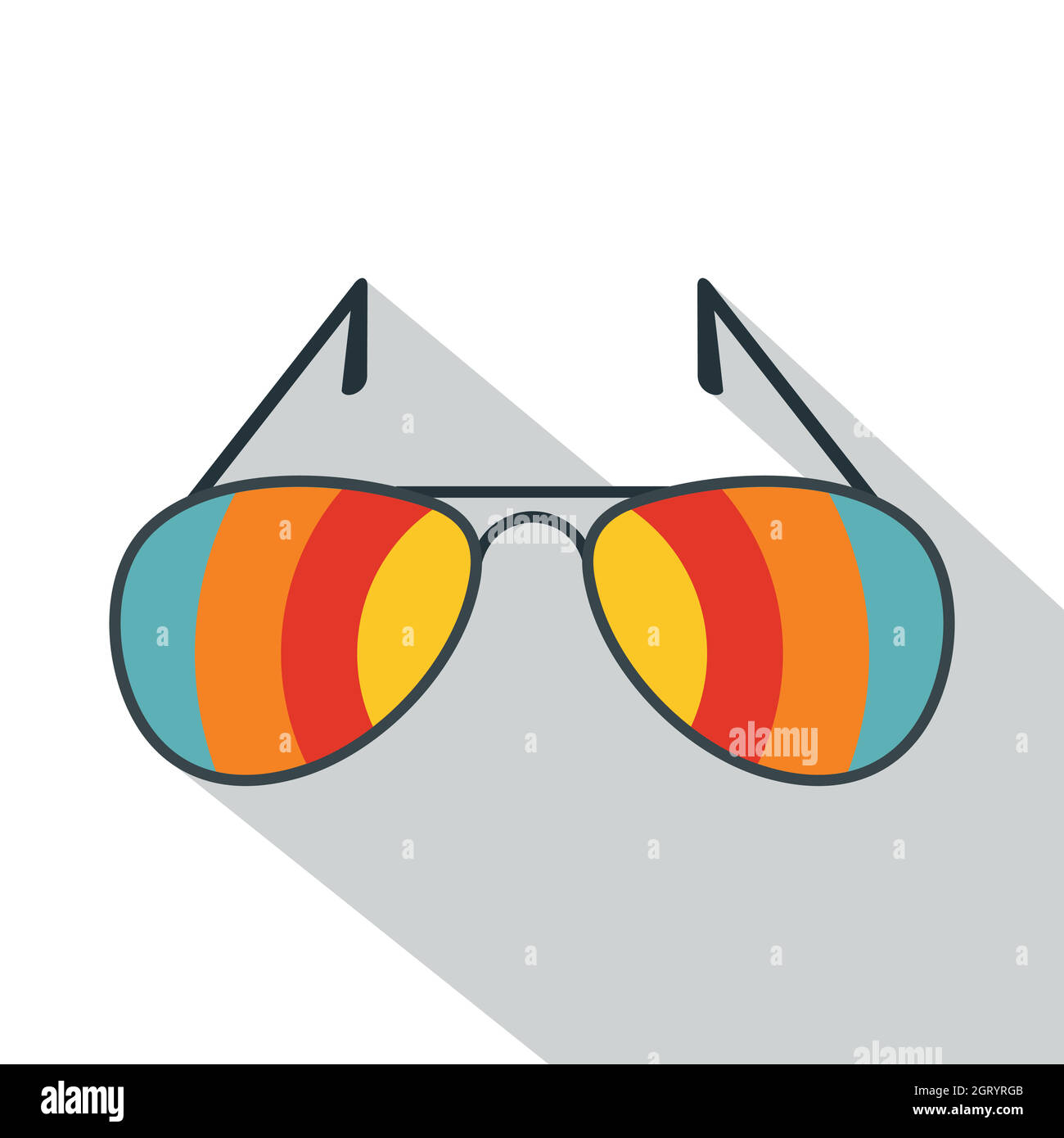 Sunglasses icon, flat style Stock Vector
