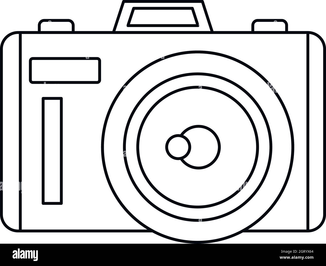 Photocamera icon, outline style Stock Vector