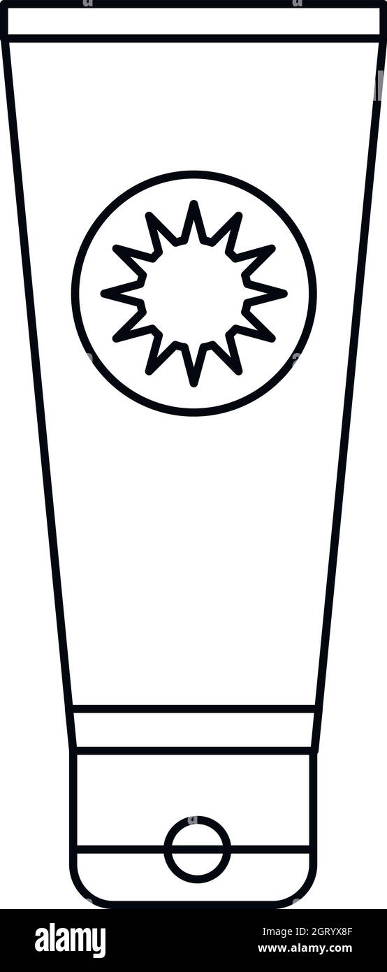 Sunscreen icon, outline style Stock Vector
