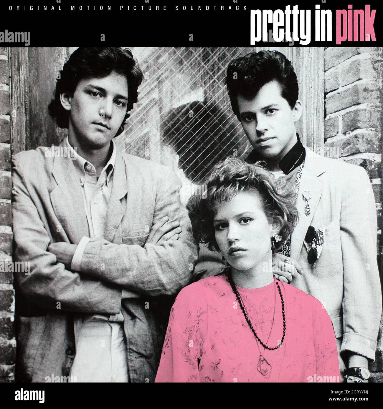 Pretty In Pink - Movie Soundtrack 1986  - Vintage Vinyl 33 rpm record Stock Photo