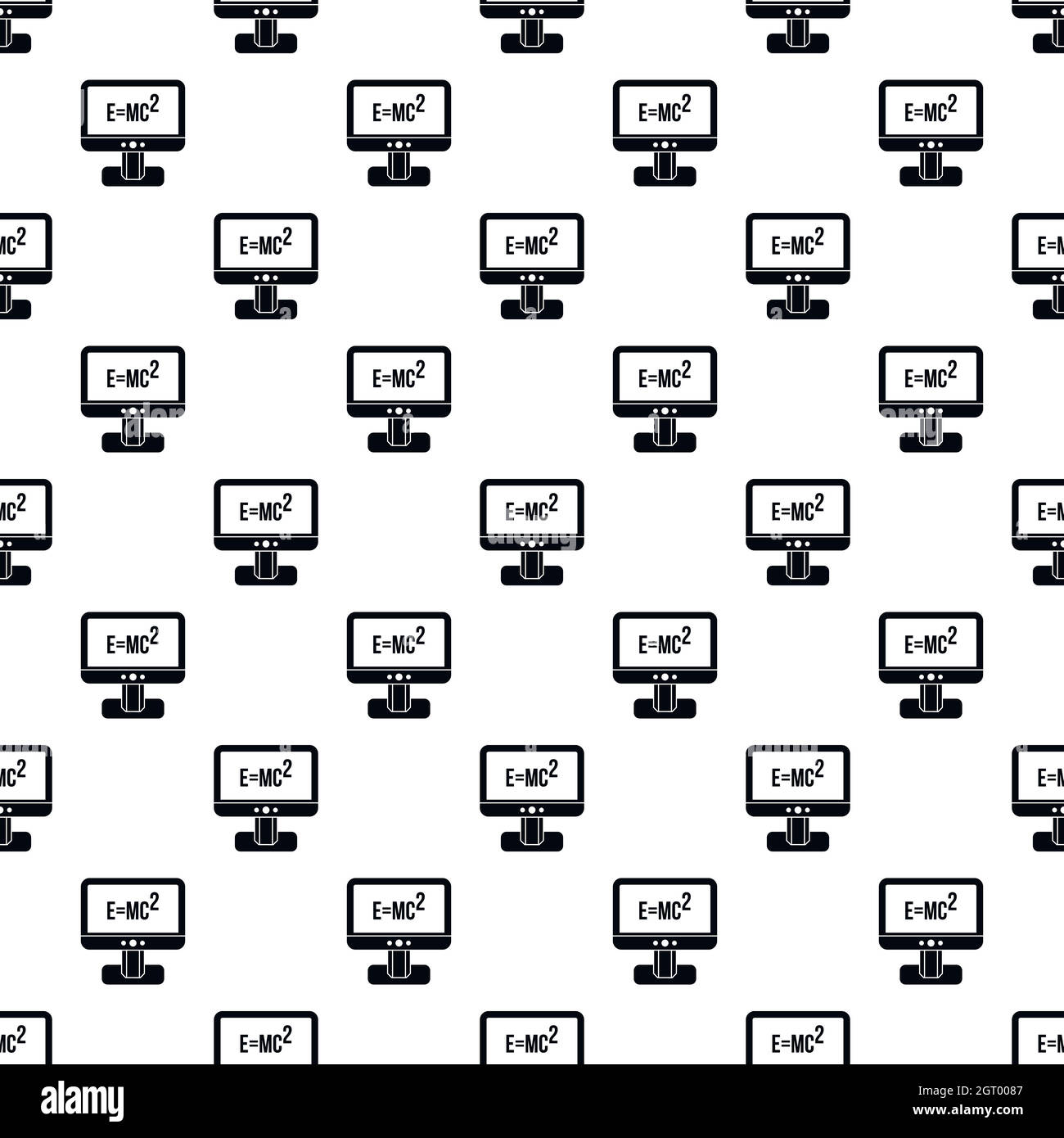 Computer monitor pattern, simple style Stock Vector