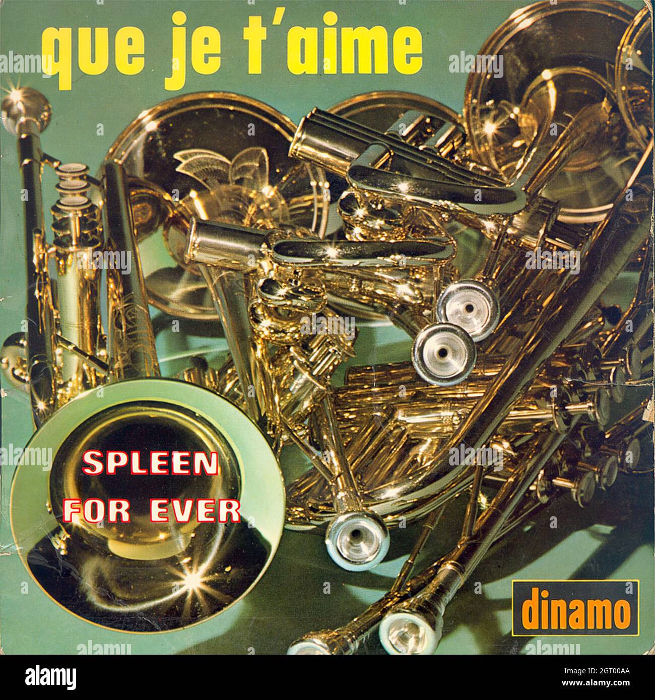 Que je t'aime (For ever - DINAMO) EP - Vintage Vinyl Record Cover Stock Photo