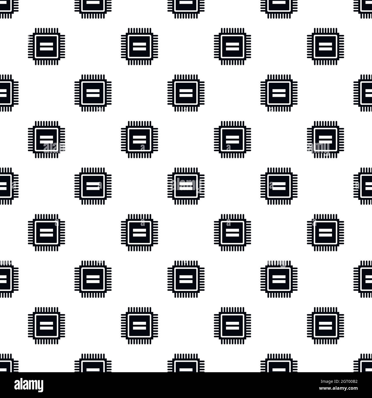 Processor pattern, simple style Stock Vector