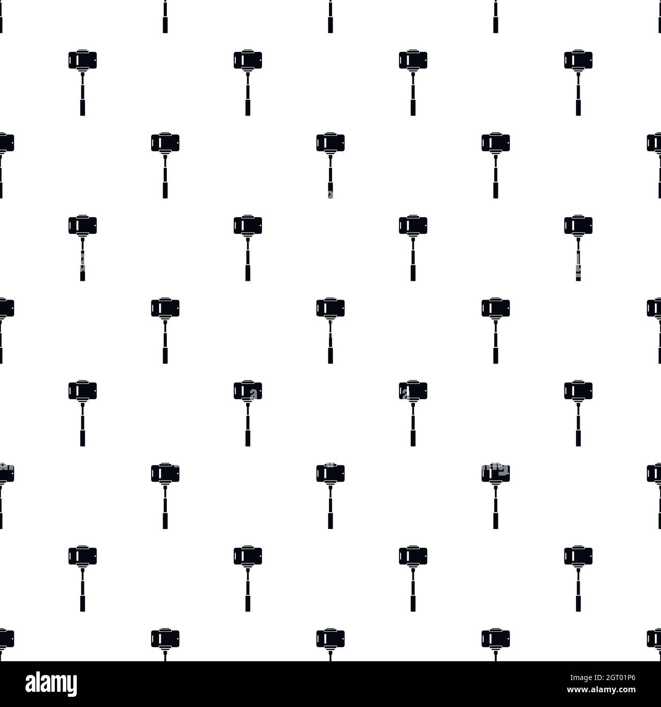 Selfie monopod pattern, simple style Stock Vector
