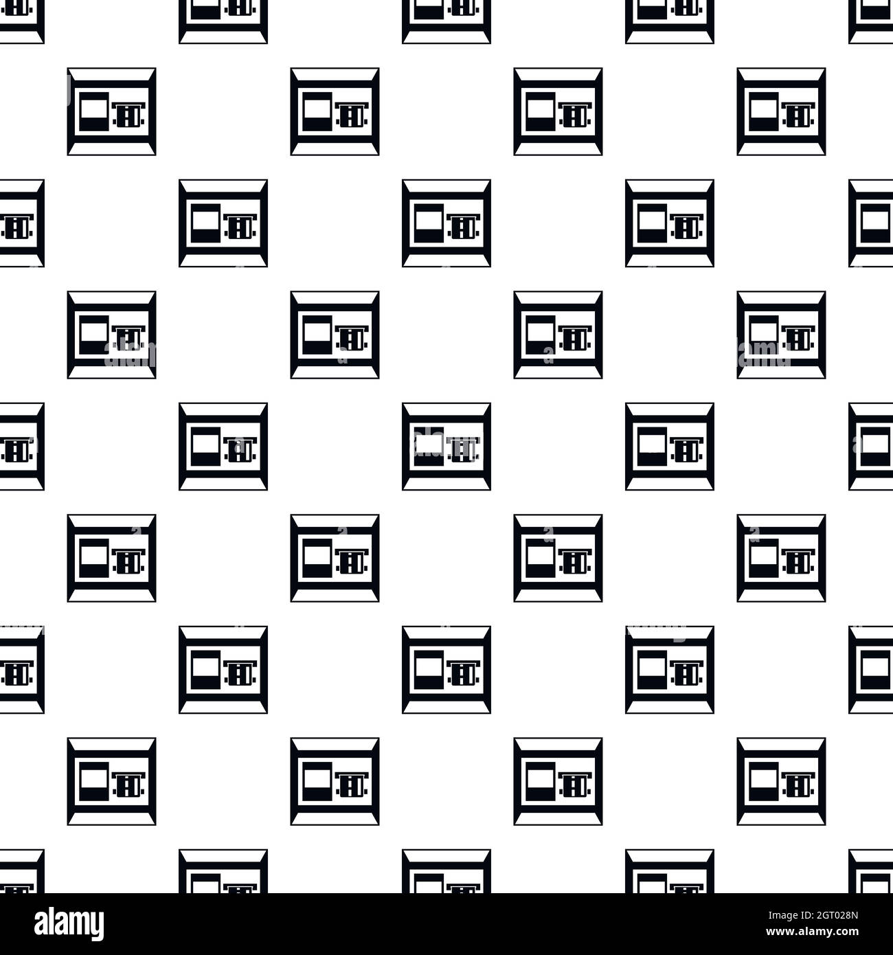 ATM bank cash machine pattern, simple style Stock Vector