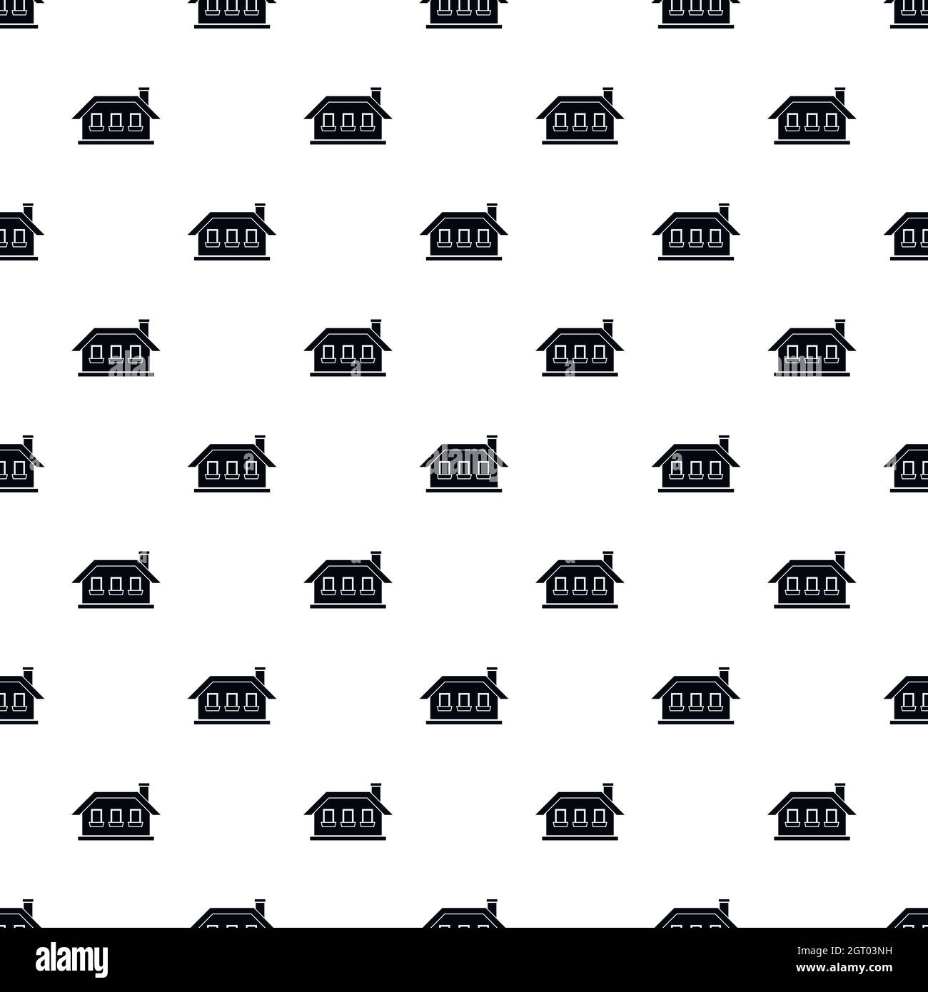 One-storey house pattern, simple style Stock Vector