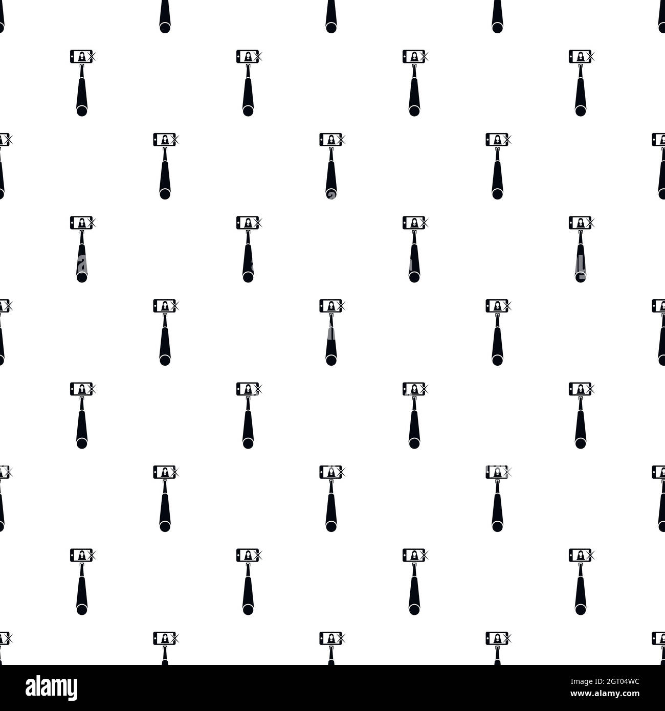 Selfie monopod stick pattern, simple style Stock Vector