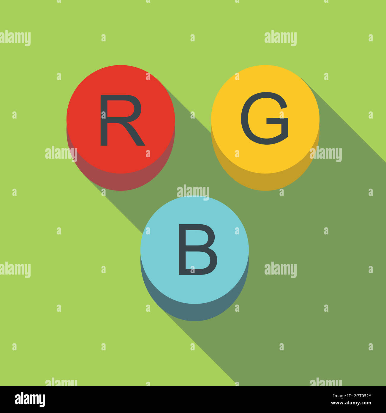 RGB button icon, flat style Stock Vector