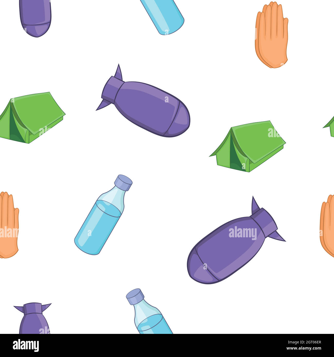 Refugees pattern, cartoon style Stock Vector