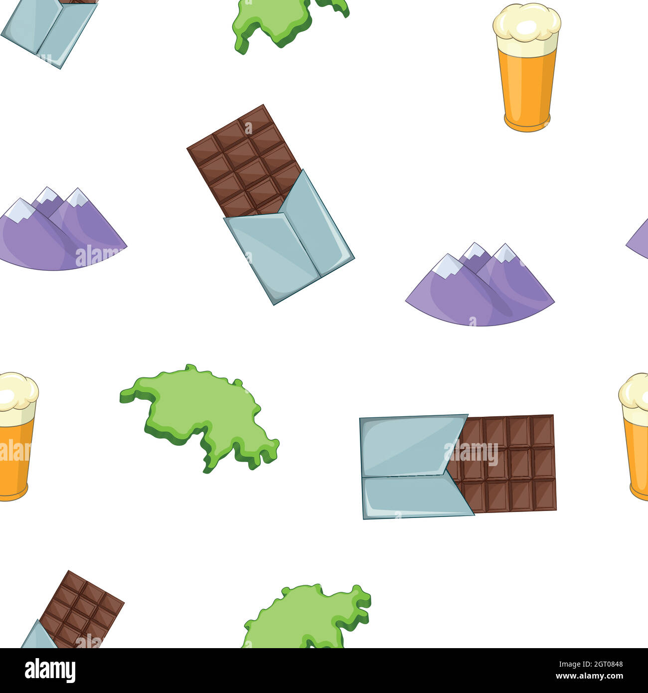 Switzerland pattern, cartoon style Stock Vector